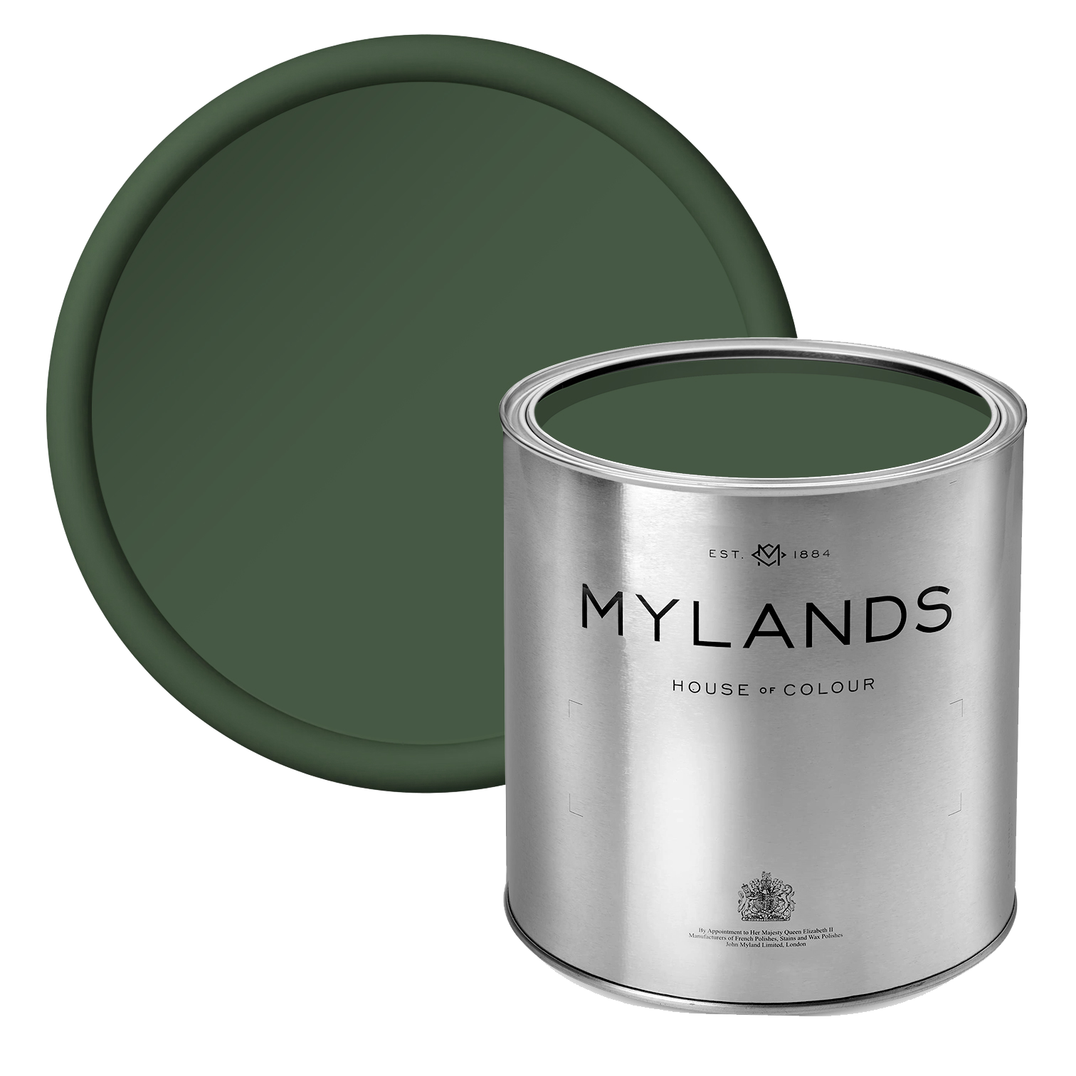 Forest BH.16 - Mylands deep green paint in tin