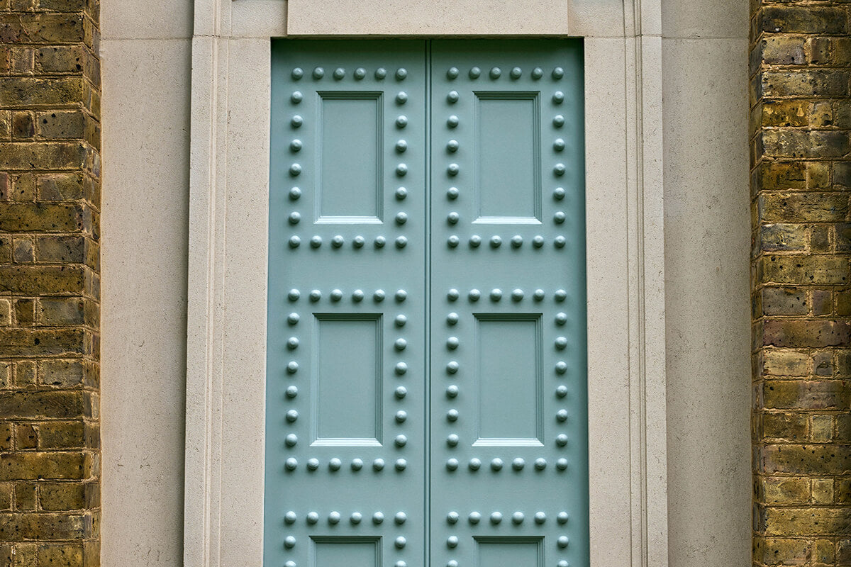 Wooden door painted with Rain JB03 coloured paint