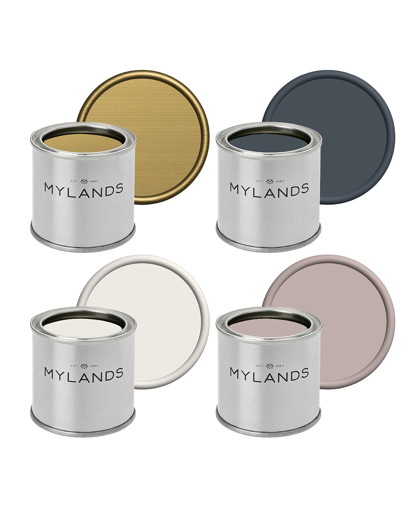 Icons - Sample Pot Sets of 4 - rich gold, bond street, holland park, soho pink