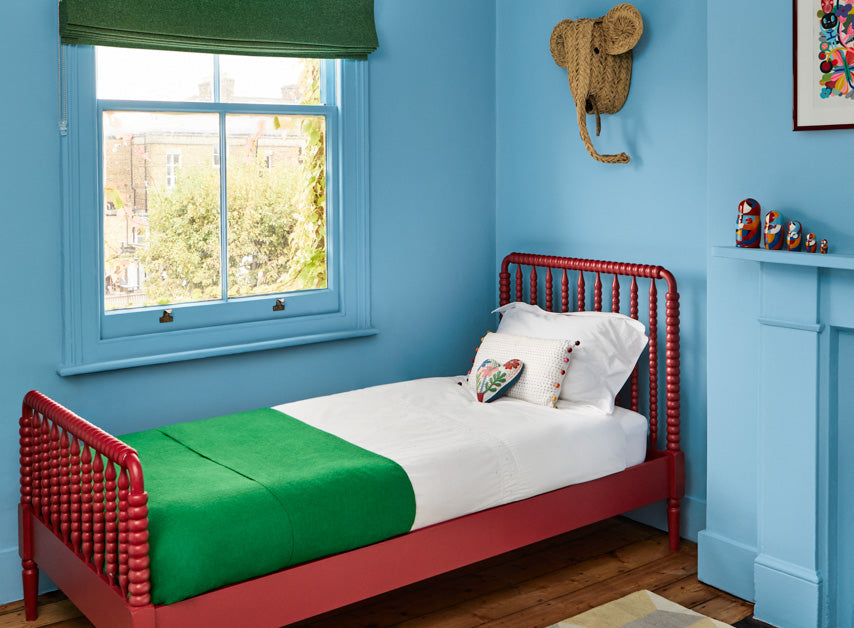 Post Box Red bed in a children's room painted with Red Post Hill™ No.68