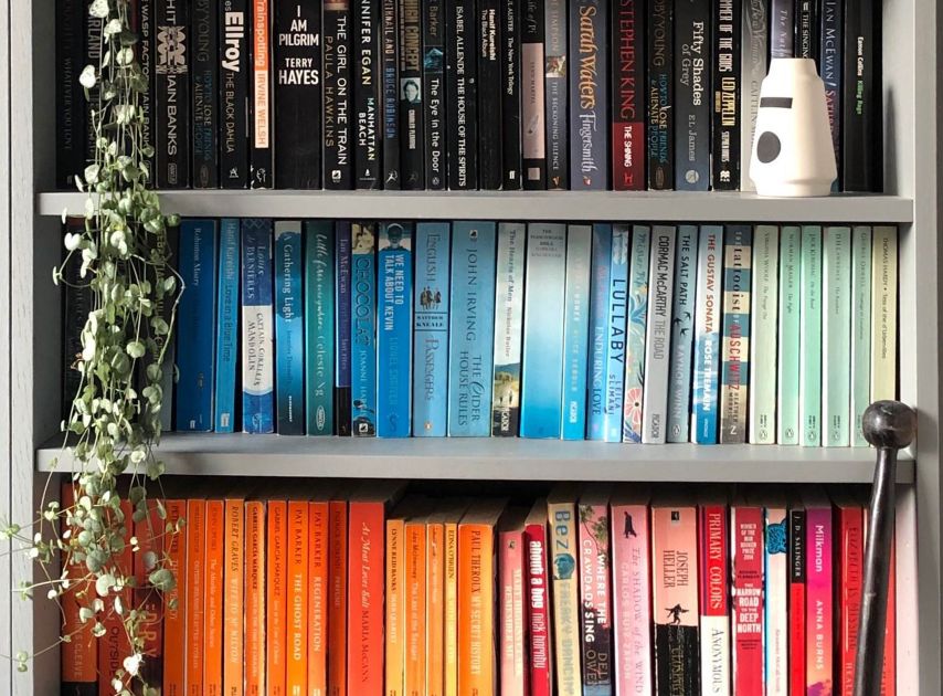 Warm Grey shelves painted with Archway House No.106